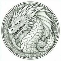 art nouveau dragon coloration pages photo