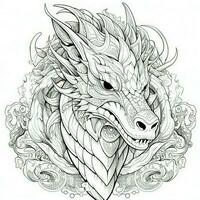 art nouveau dragon coloration pages photo