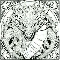 art nouveau dragon coloration pages photo