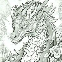 art nouveau dragon coloration pages photo