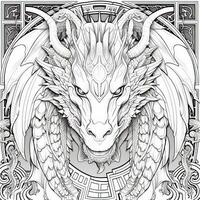 art nouveau dragon coloration pages photo