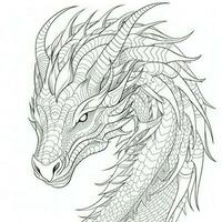 art nouveau dragon coloration pages photo