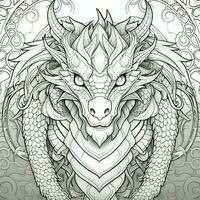 art nouveau dragon coloration pages photo