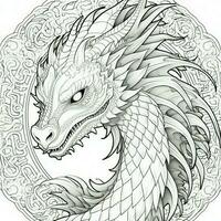 art nouveau dragon coloration pages photo