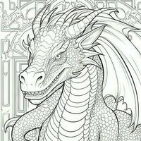 art nouveau dragon coloration pages photo