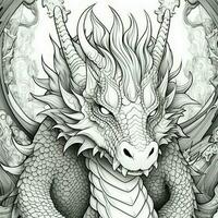 art nouveau dragon coloration pages photo