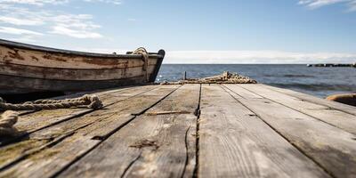 ai généré. ai génératif. la nature Extérieur paysage Voyage bateau Coût Dock vacances port. graphique art photo