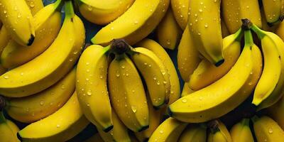 ai généré. ai génératif. Jaune Frais éco biologique banane. végétarien marché promotion décoration. graphique art photo