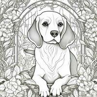 art nouveau chien coloration pages photo