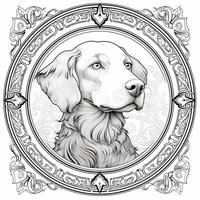 art nouveau chien coloration pages photo