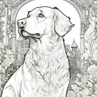 art nouveau chien coloration pages photo