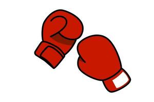 rouge boxe gants griffonnage illustration sur blanc Contexte. sport équipement objet. photo