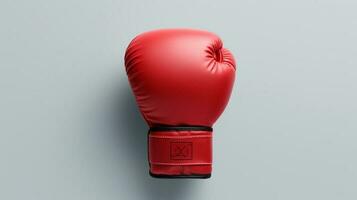 une rouge boxe gant sur une blanc Contexte photo