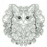 chat coloration pages exotique lineart photo