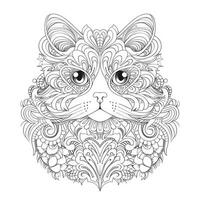 chat coloration pages exotique lineart photo