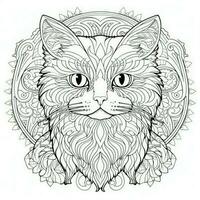 chat coloration pages exotique lineart photo