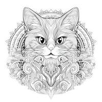 chat coloration pages exotique lineart photo