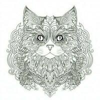 chat coloration pages exotique lineart photo