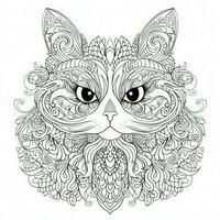 chat coloration pages exotique lineart photo