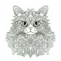 chat coloration pages exotique lineart photo