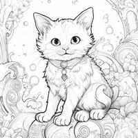 mignonne chat coloration pages pour des gamins photo