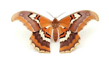 photo de magnifique papillon avec marron Couleur isolé sur blanc Contexte