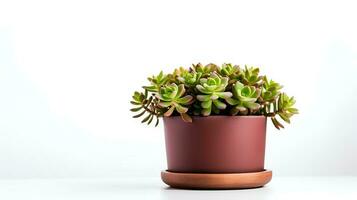 photo de sedum dans minimaliste pot comme plante d'appartement pour Accueil décoration isolé sur blanc Contexte. génératif ai