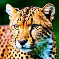 ai génératif une potrait guépard proche en haut. ai généré photo