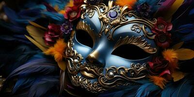 magnifique vénitien masques. carnaval. génératif ai photo