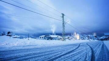 village couvert avec neige photo