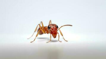 photo de une argentin fourmi sur blanc Contexte. génératif ai