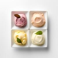 photo de gelato sur assiette isolé sur blanc Contexte. établi par génératif ai