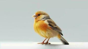 photo de une bouvreuil oiseau sur blanc Contexte. génératif ai