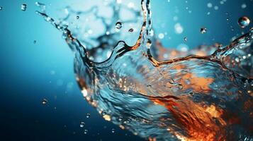 l'eau éclaboussure avec bulles et l'eau gouttelettes. ai génératif photo