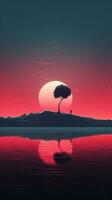 vue le coucher du soleil illustration Contexte photo