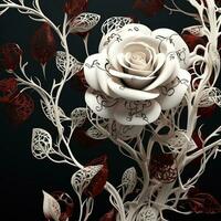 Rose fleur 3d conception illustration photo