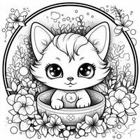 coloriage kawaii photo