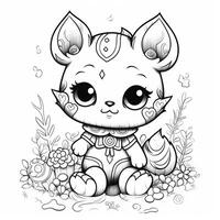 coloriage kawaii photo