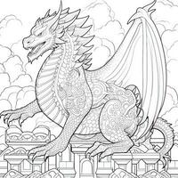 dragon coloration pages pour adultes photo