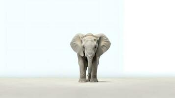photo de une l'éléphant sur blanc Contexte. génératif ai