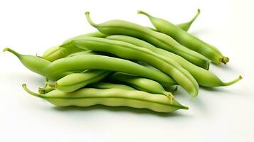 photo de vert des haricots isolé sur blanc Contexte