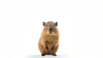 photo de une capybara sur blanc Contexte. génératif ai