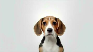 photo de une beagle sur blanc Contexte