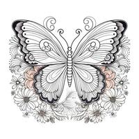 floral papillon coloration pages photo