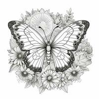 floral papillon coloration pages photo