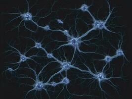 neuronal réseau avec électrique activité de neurone cellules génératif ai photo