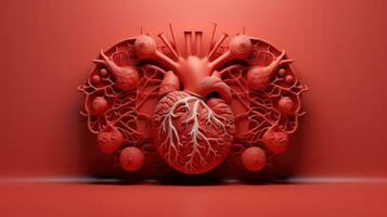 3d illustration de le Humain organe systèmes, Humain interne organes. anatomie. nerveux, circulatoire, digestif, excréteur, urinaire, et OS systèmes. médical éducation concept, génératif ai illustration photo