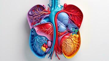 3d illustration de le Humain organe systèmes, Humain interne organes. anatomie. nerveux, circulatoire, digestif, excréteur, urinaire, et OS systèmes. médical éducation concept, génératif ai illustration photo