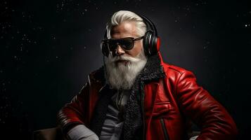 cool Père Noël claus dj photo