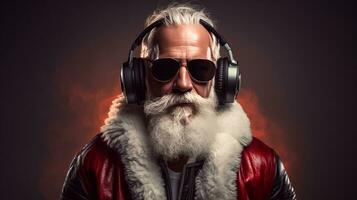 cool Père Noël claus dj photo